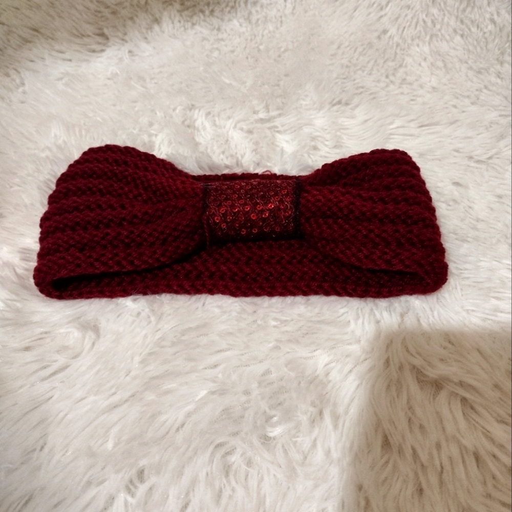 NWOT Burgundy Knit Cold Weather Headband Adult One Size fits most - Picture 2 of 4